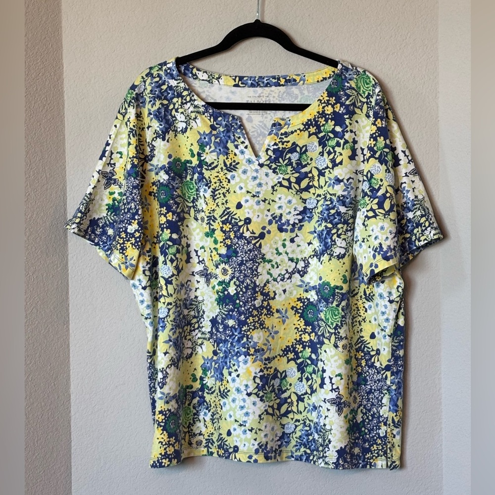 Talbots The Tee Floral Top 3X Cotton Stretch Plus Size